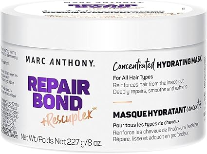 Marc Anthony Repairing Hair Mask, Repair Bond +Rescuplex - Repairs, Strengthens & Maintains Bonds within Hair - Eliminates Frizz, Flyaways & Reduce Breakage - Dry & Damaged Hair Professional Treatment