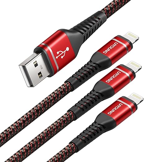 iPhone Charger 6FT 3Pack [Apple MFi Certified] Long USB A to Lightning Cable Braided Fast Charging Apple Cord Compatible with iPhone 14 13 12 11 Pro Max XS XR X 8 7 6 5 Plus iPad/iPod/AirPods